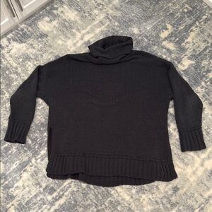 Aerie Black Ribbed Turtleneck Sweater